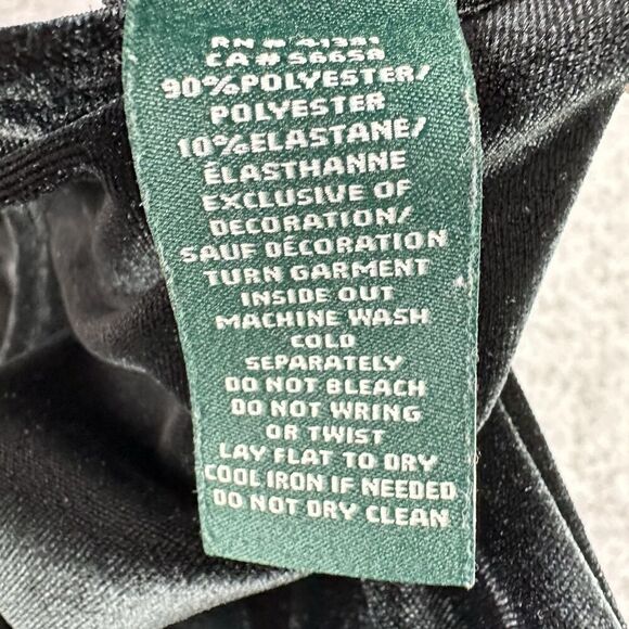 Lauren Ralph Lauren LRL Tunic Top Womens S Black Velvet Pullover Preppy Goth - Picture 5 of 12